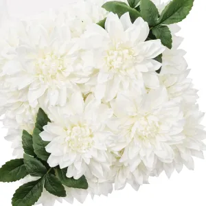 TINGE TIME Artificial Flowers 20pcs Silk Dahlia 5"/6" Fake Flowers for DIY Wedding Bridal Bouquets Centerpieces Arrangements Party Baby Shower Home Decorations (Ivory)