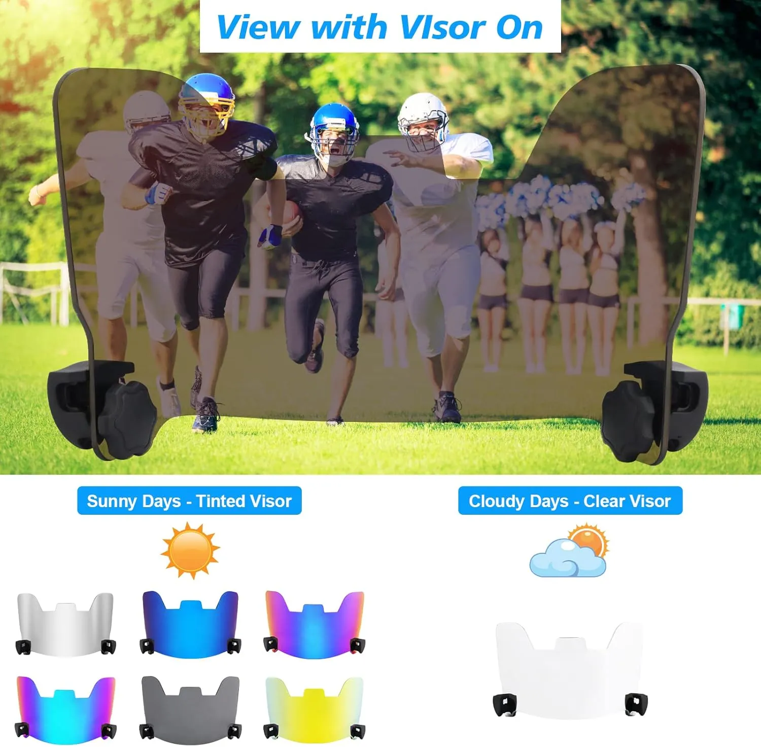 Tinted Football Visor, Football Helmet Visor for Adults&Youth