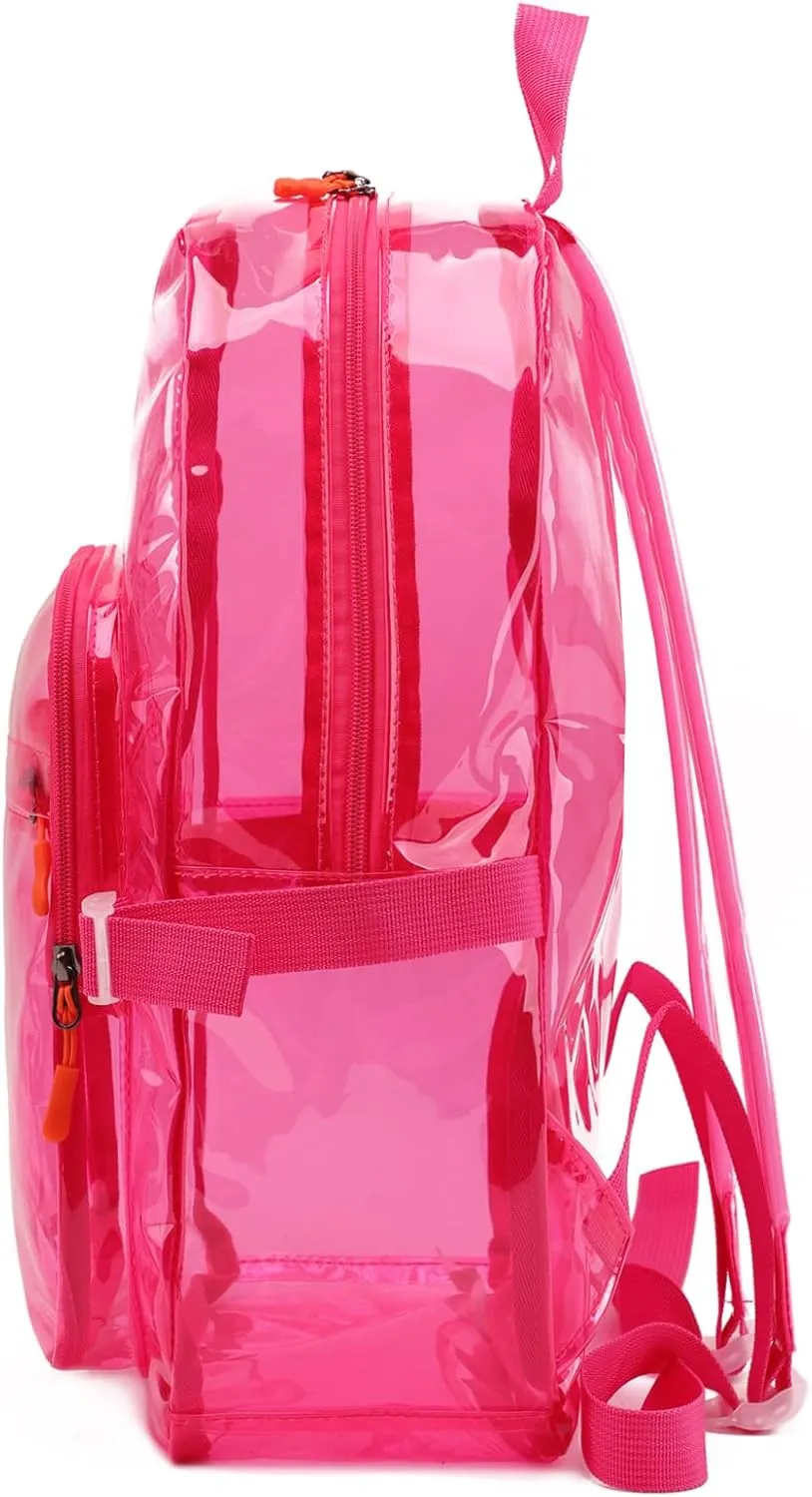 TINYAT Heavy Duty Transparent Clear backpack See Through Large Capacity Clear Bag for college, Concerts, Sports, Travel