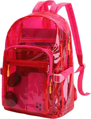 TINYAT Heavy Duty Transparent Clear backpack See Through Large Capacity Clear Bag for college, Concerts, Sports, Travel