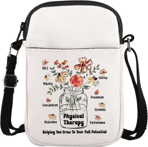 TOBGBE SLP Gifts Physical Therapy Crossbody Bag With Zipper Thank You Graduation Gifts for Speech Language Therapist