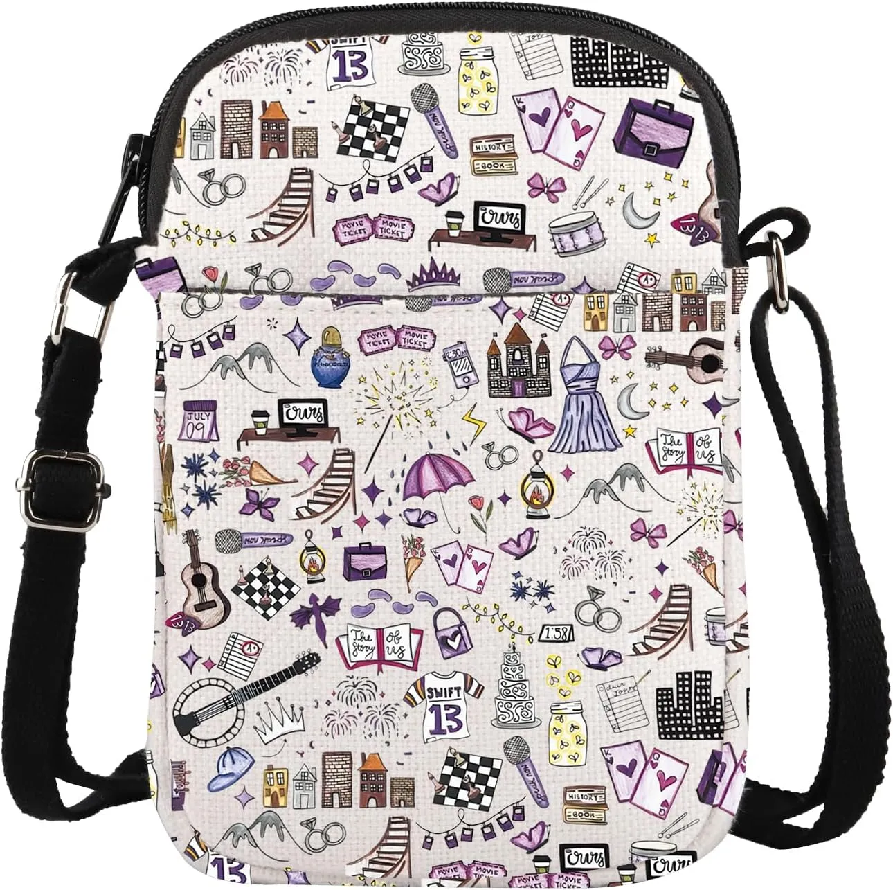 TOBGBE Tour Concert Gift Singer Fan Gift Album Inspired Canvas Crossbody Bags Music Lover Merchandise Song Lyric Gift