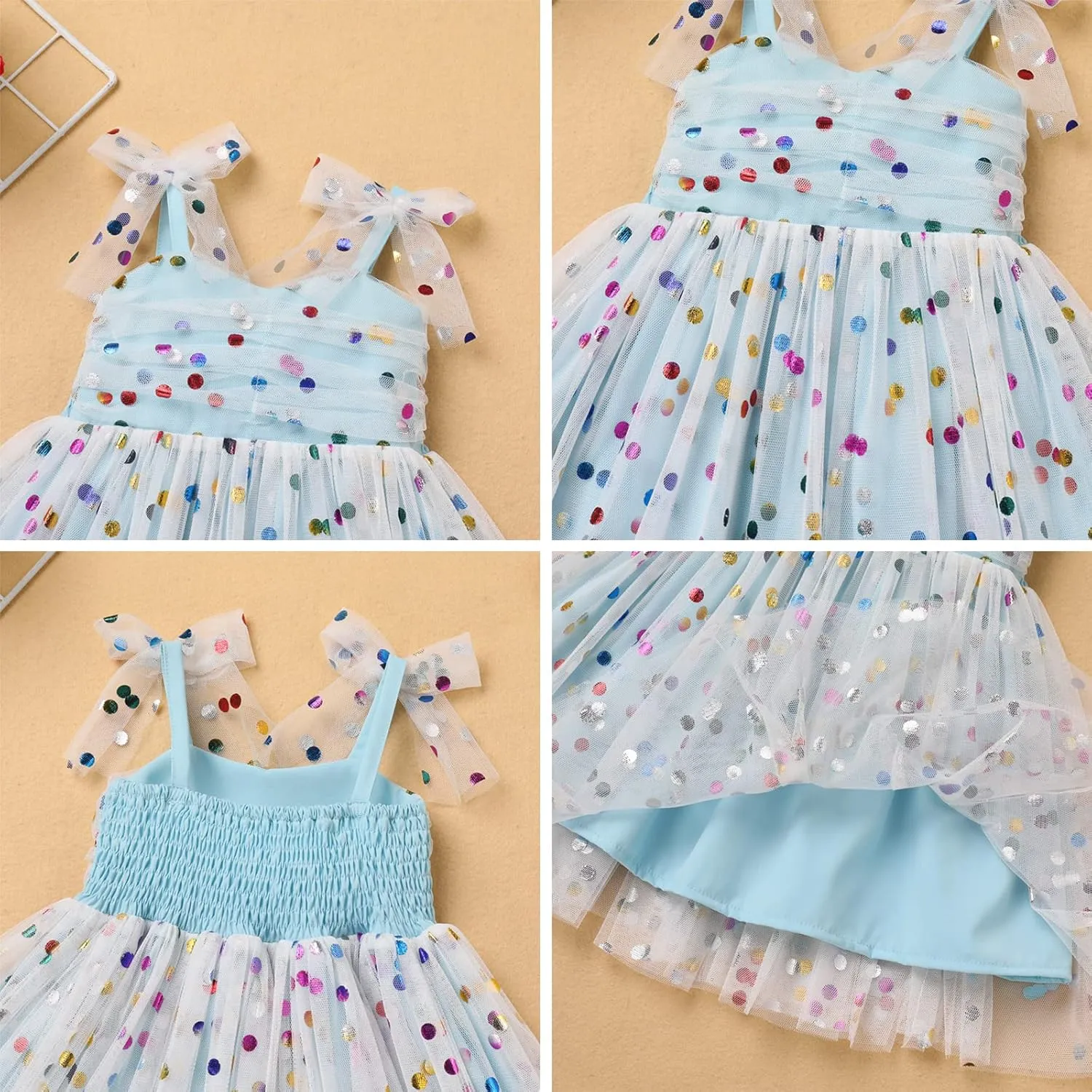 Toddler Baby Tutu Dress Sleeveless Tulle Dress First Birthday Cake Smash Pageant Clothes for Photo Shoot