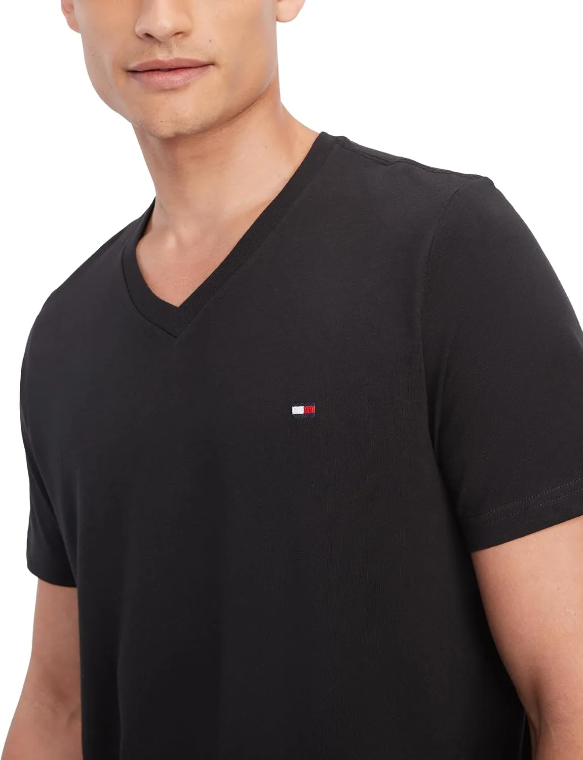 Tommy Hilfiger Men's Flag V Neck Tee