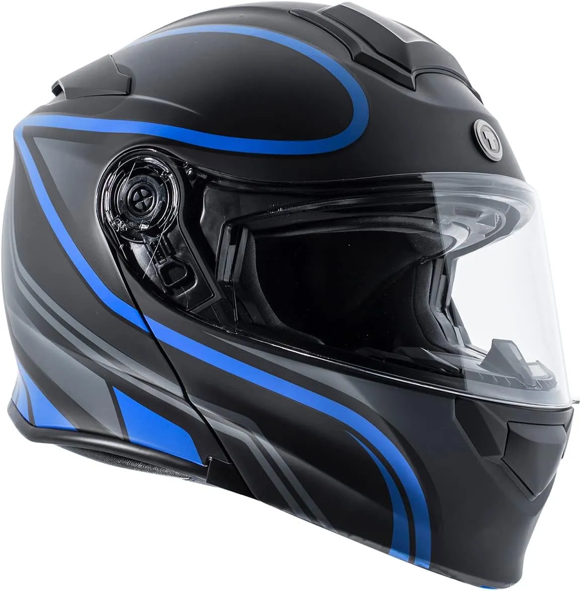 TORC Unisex-Adult Flip-Up Motorcycle Helmet Matte Blue Large