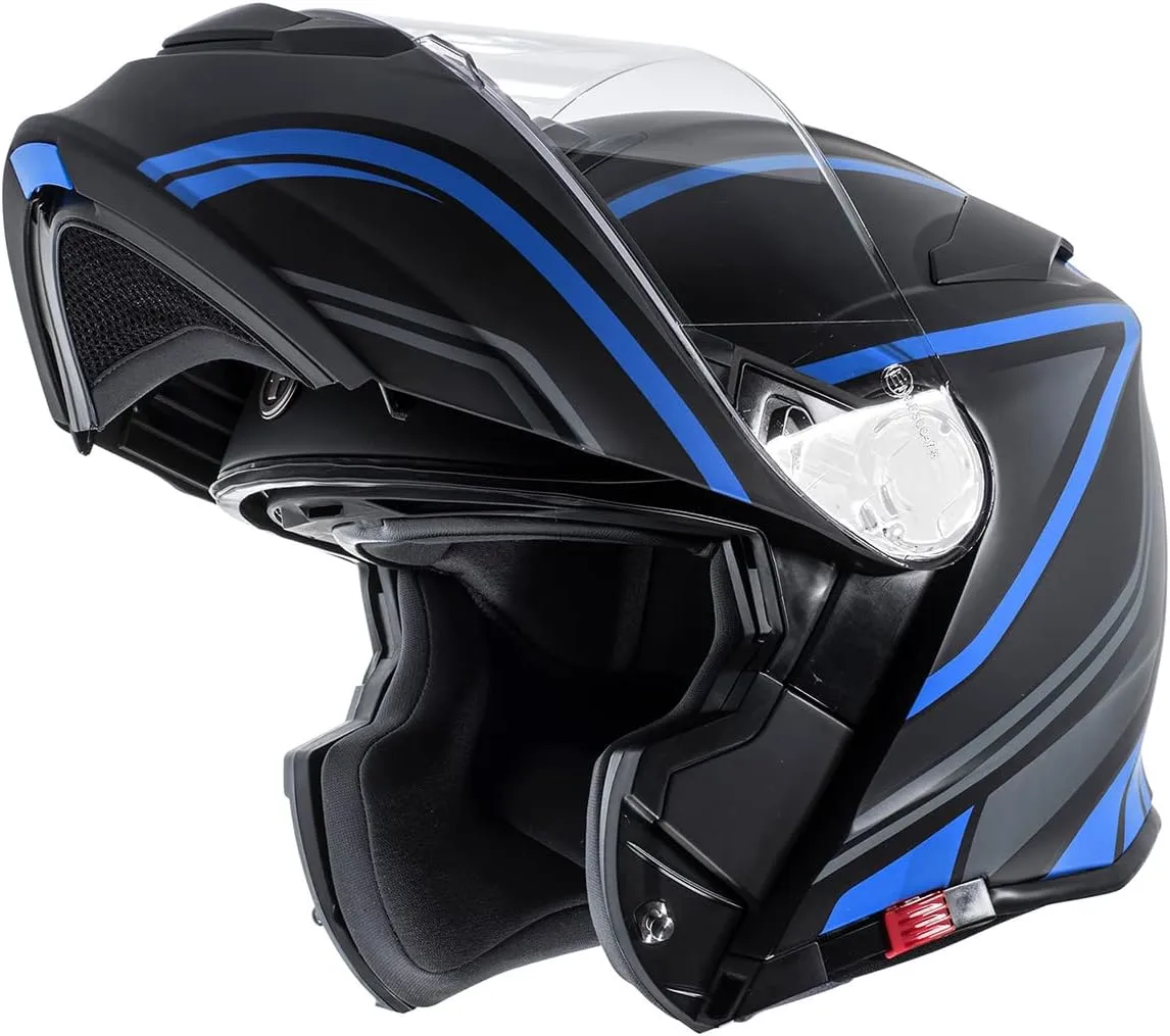 TORC Unisex-Adult Flip-Up Motorcycle Helmet Matte Blue Large