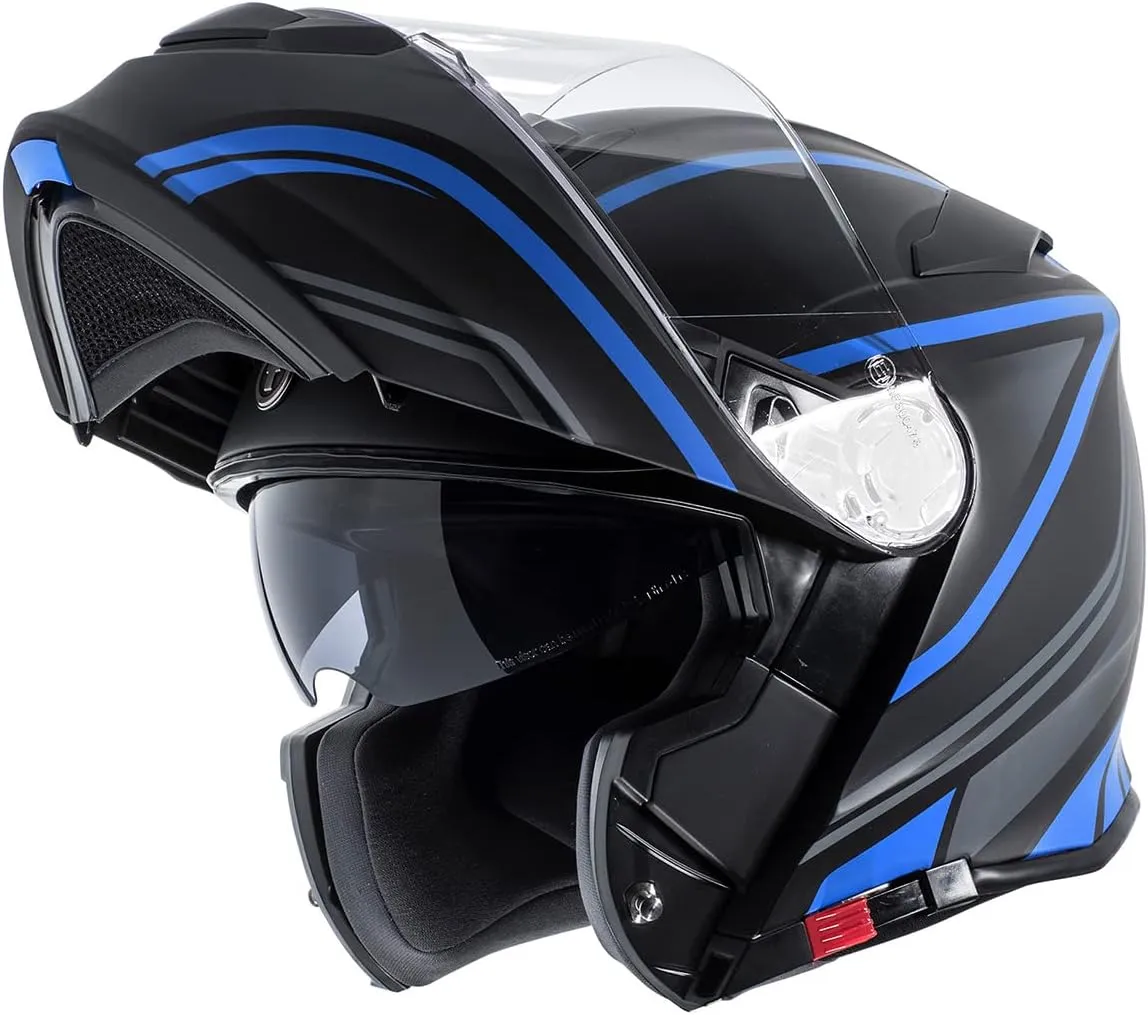TORC Unisex-Adult Flip-Up Motorcycle Helmet Matte Blue Large