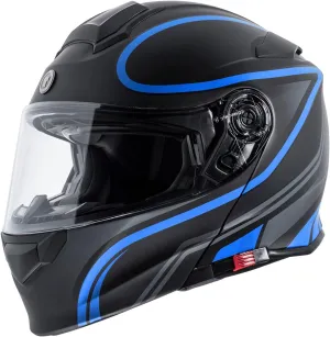TORC Unisex-Adult Flip-Up Motorcycle Helmet Matte Blue Large