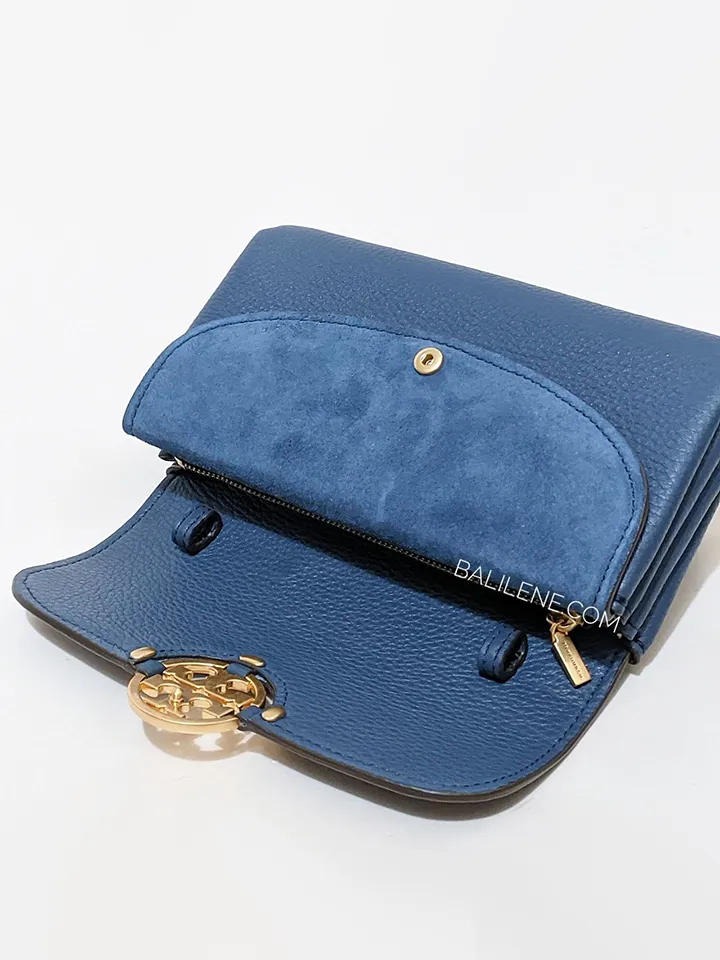 Tory Burch Miller Crossbody Wallet Bluestone