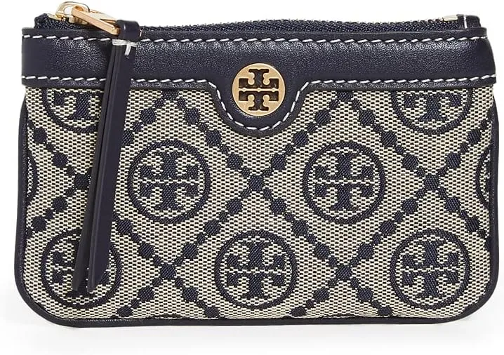 Tory Burch Women's T Monogram Jacquard Card Case Key Fob