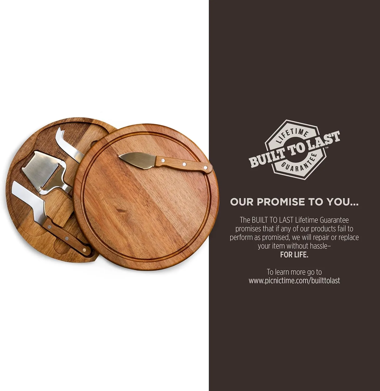 Toscana Monogram Initials T Personalized Acacia Circo Cheese Cutting Board & Tools Set