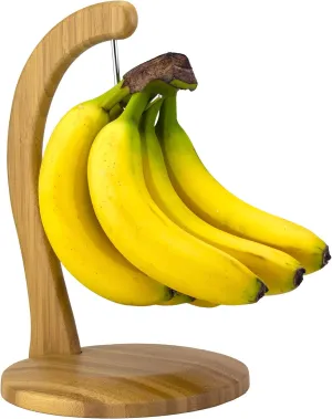 Totally Bamboo Banana Holder, Banana Hanger Stand with Stainless Steel Hook