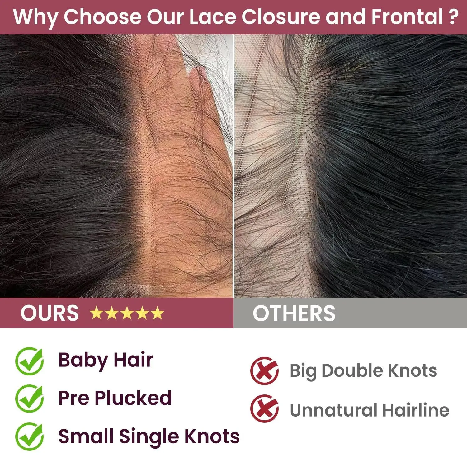 Transparent Lace Closure 5x5, Invisible Thin Swiss Lace with Free Part 12A Brazilian Straight Remy Human Hair Extensions Closure Pre Plucked with Baby Hair Natural Black 16 Inch