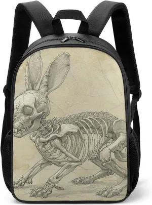 Travel Backpack for Men Women Carry On Backpack 17 In Laptop Backpack Rabbit Skeleton Diagram Backpack for Work Hiking