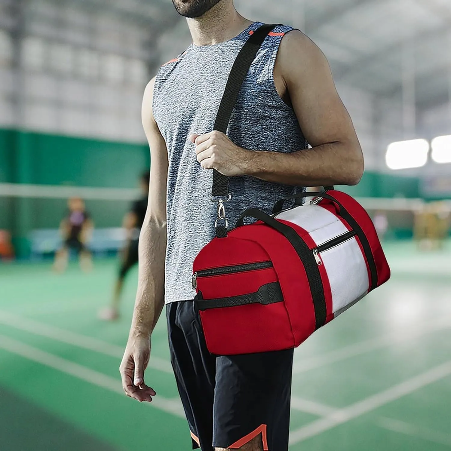 Travel Duffel with Peru Flag Shoe Compartment Gym Bag Waterproof Weekender for Yoga