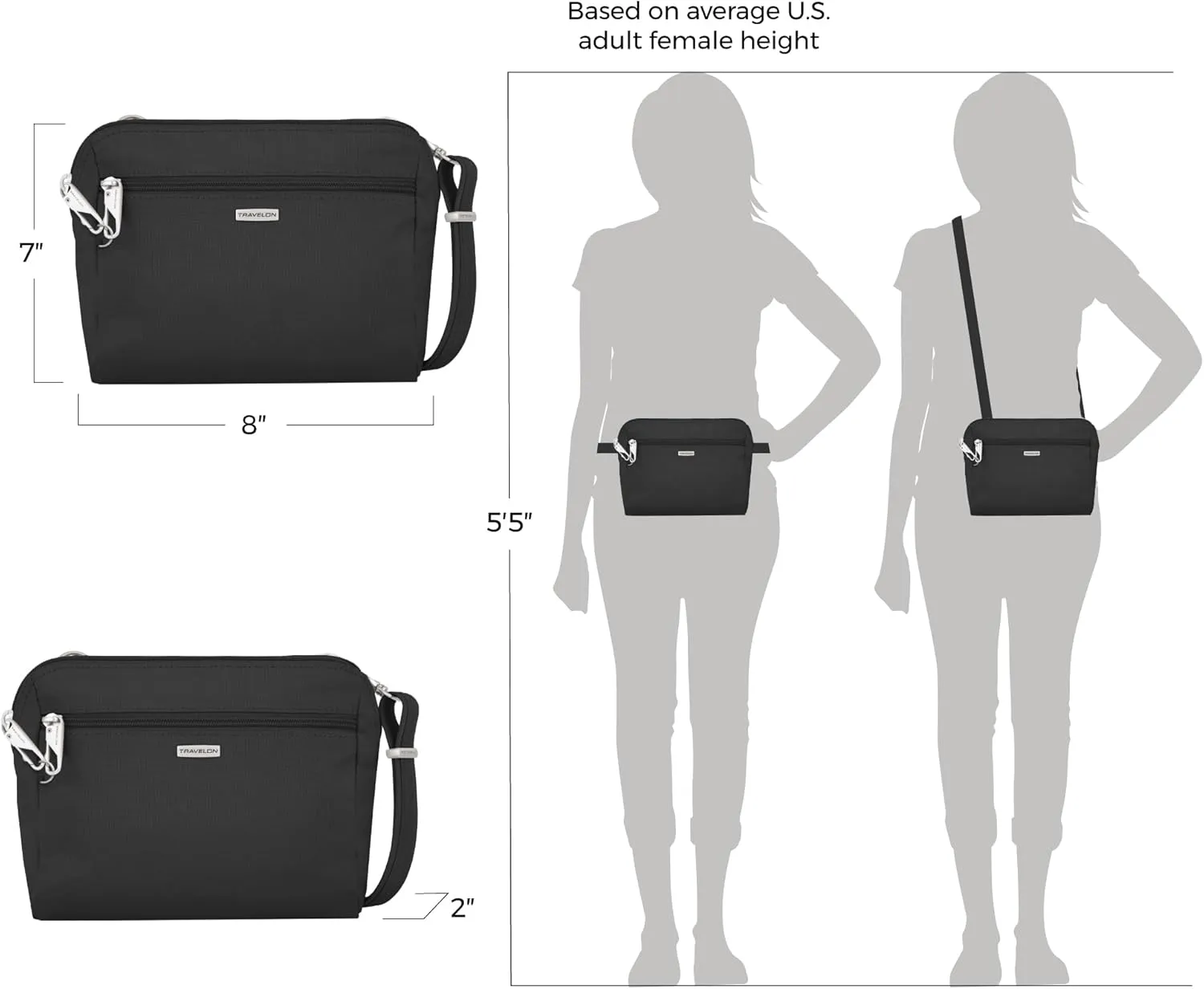 Travelon Anti-Theft Classic Convertible Crossbody & Waist Pack