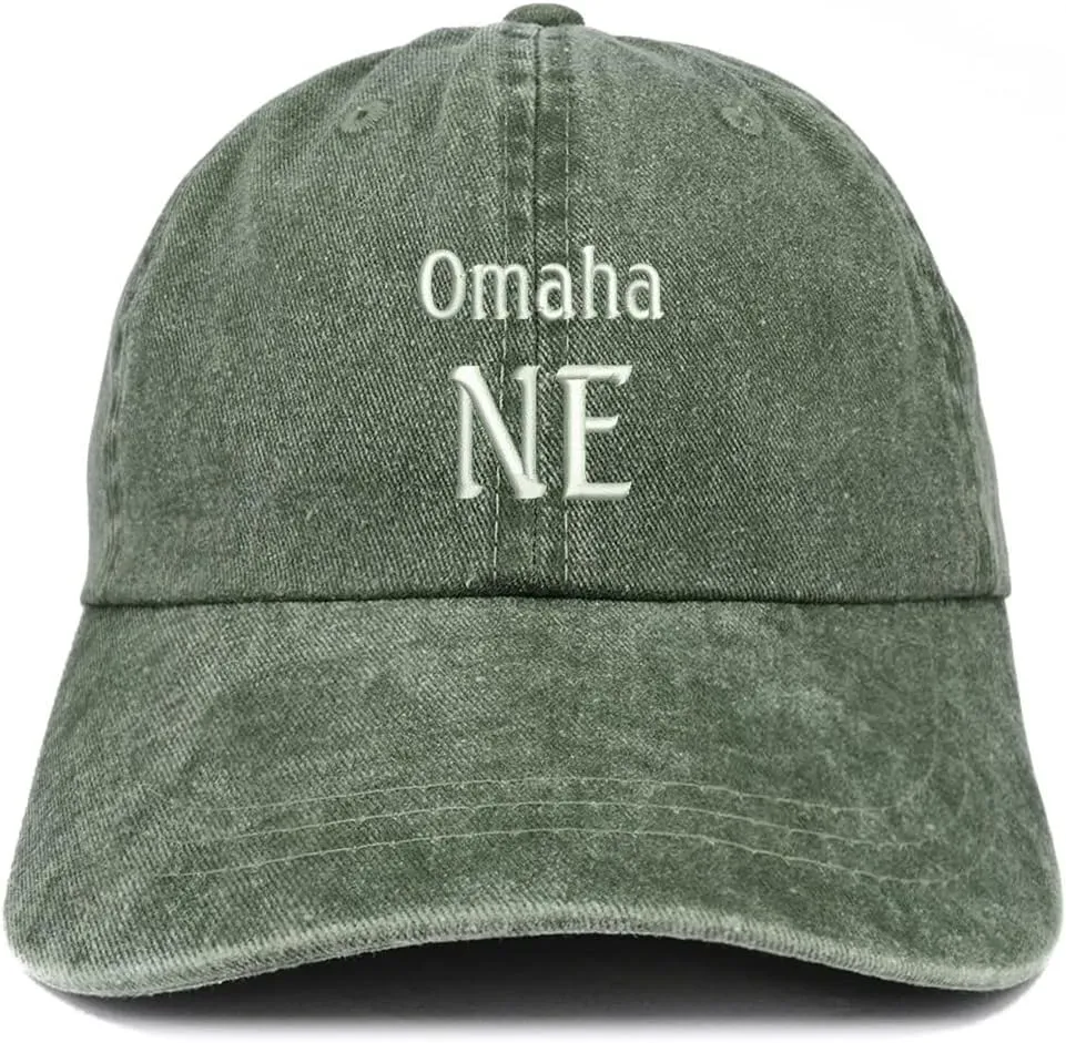 Trendy Apparel Shop Omaha NE Embroidered Pigment Dyed Washed Baseball Cap
