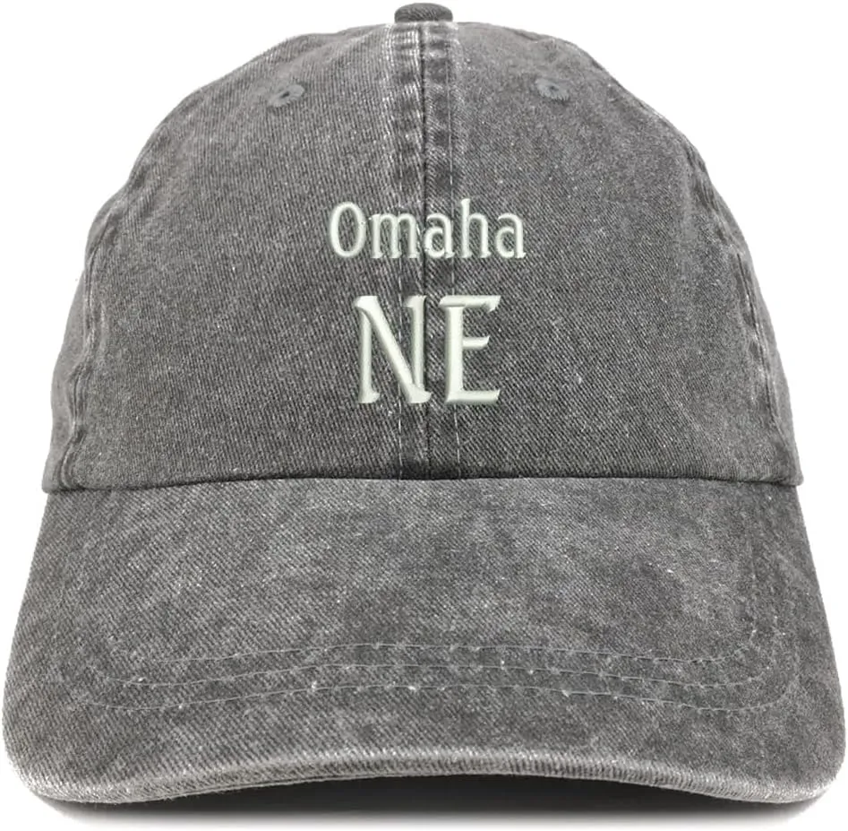 Trendy Apparel Shop Omaha NE Embroidered Pigment Dyed Washed Baseball Cap