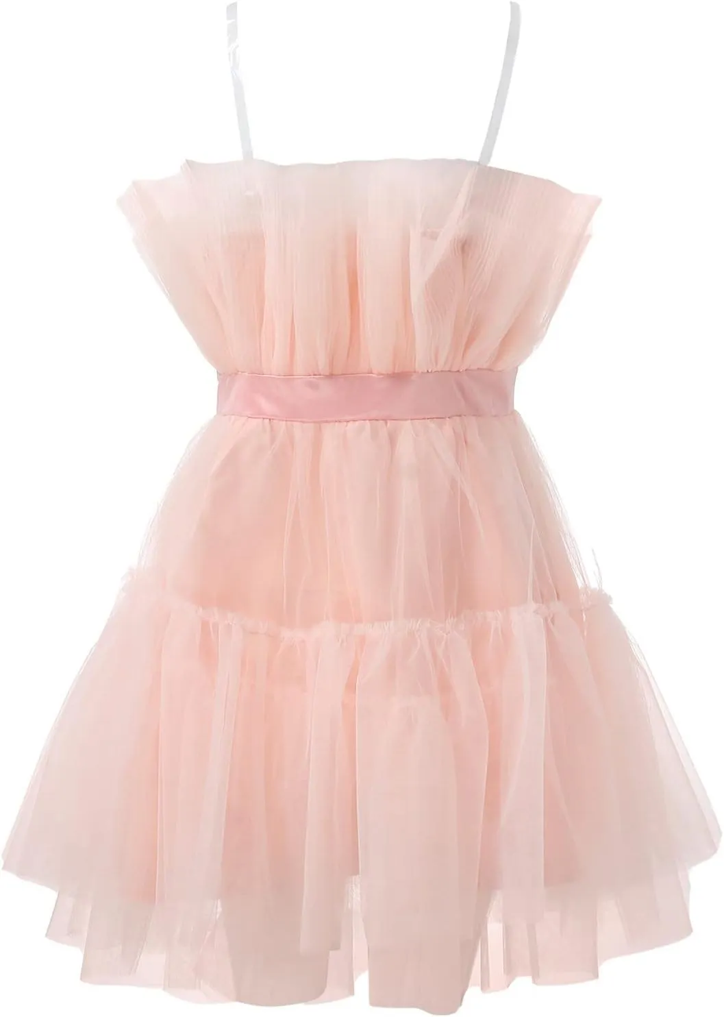 Tulle Dress Women Short Puffy Prom Dress Strapless Mesh Birthday Party Fairy Dresses Ruffle Cocktail Poofy Gown