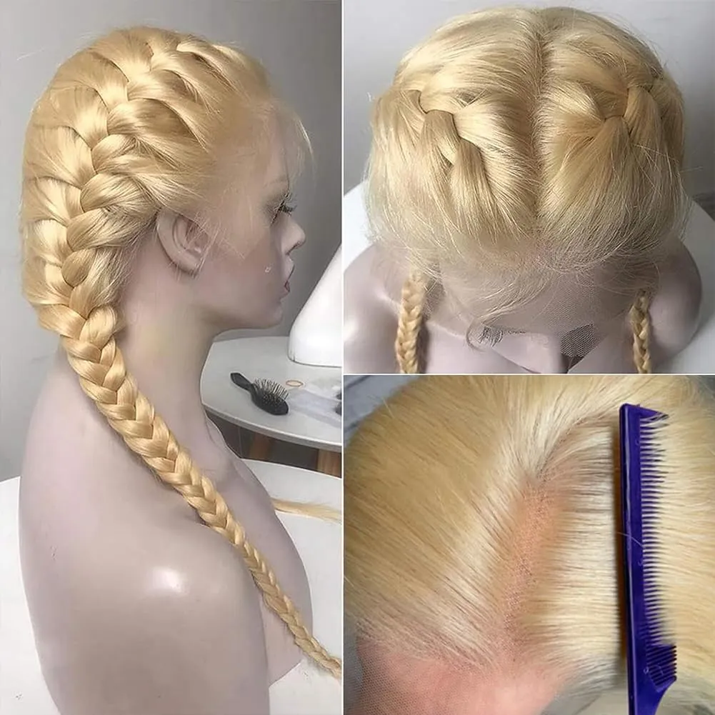 Tuneful 250% Density 613 13x6 Lace Front Wig Human Hair 28 Inch Straight Blonde Lace Front Wigs Human Hair Pre Plucked 613 HD Lace Frontal Wig Human Hair Natural Hairline