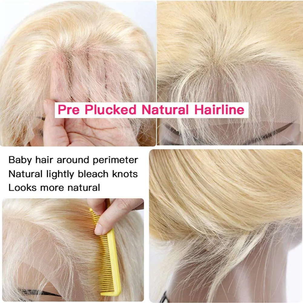 Tuneful 613 Lace Front Wig Human Hair 13x6 Blonde Lace Front Wigs Human Hair 26 Inch 180% Density Straight 613 Frontal Wig Pre Plucked With Baby Hair