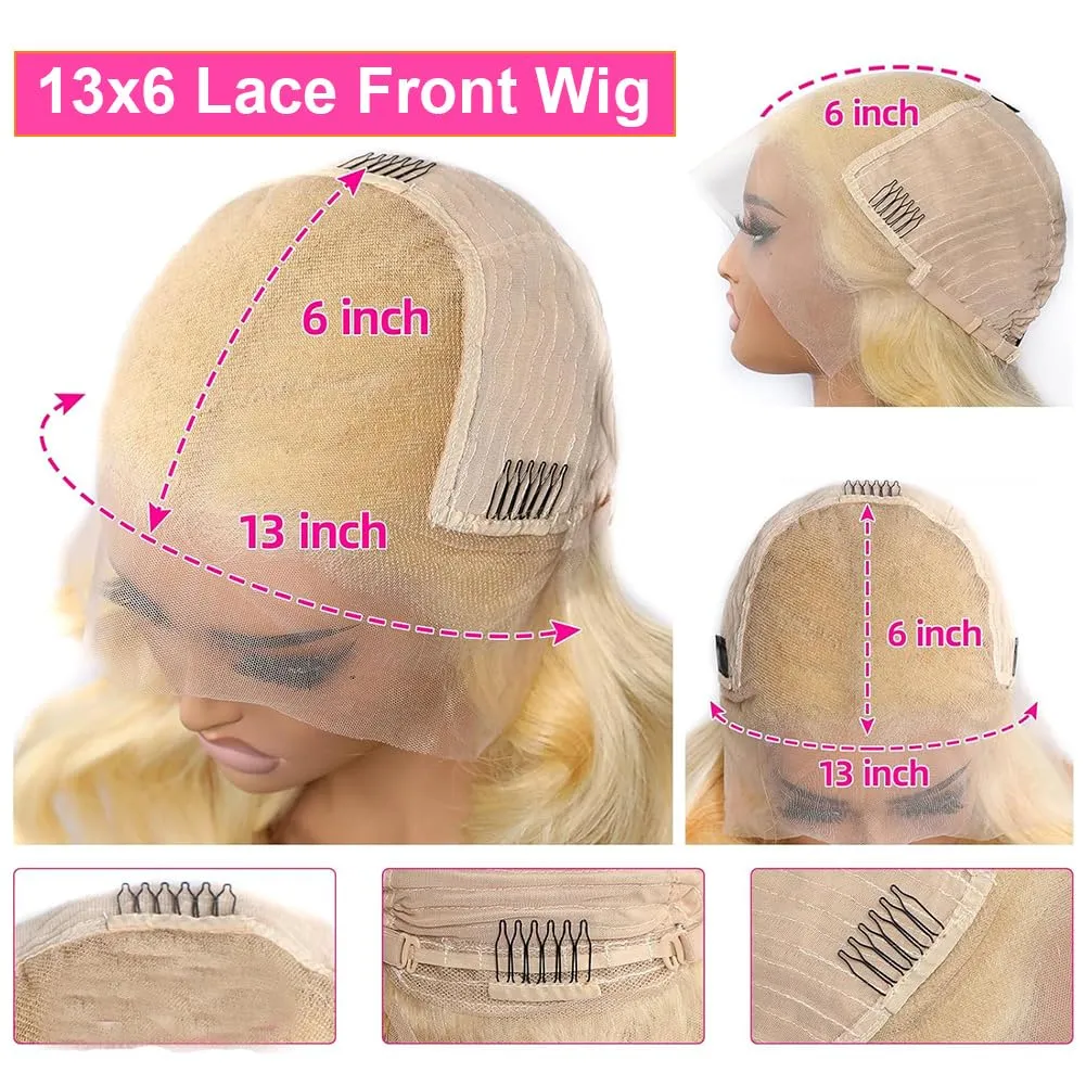 Tuneful 613 Lace Front Wig Human Hair 13x6 Blonde Lace Front Wigs Human Hair 26 Inch 180% Density Straight 613 Frontal Wig Pre Plucked With Baby Hair