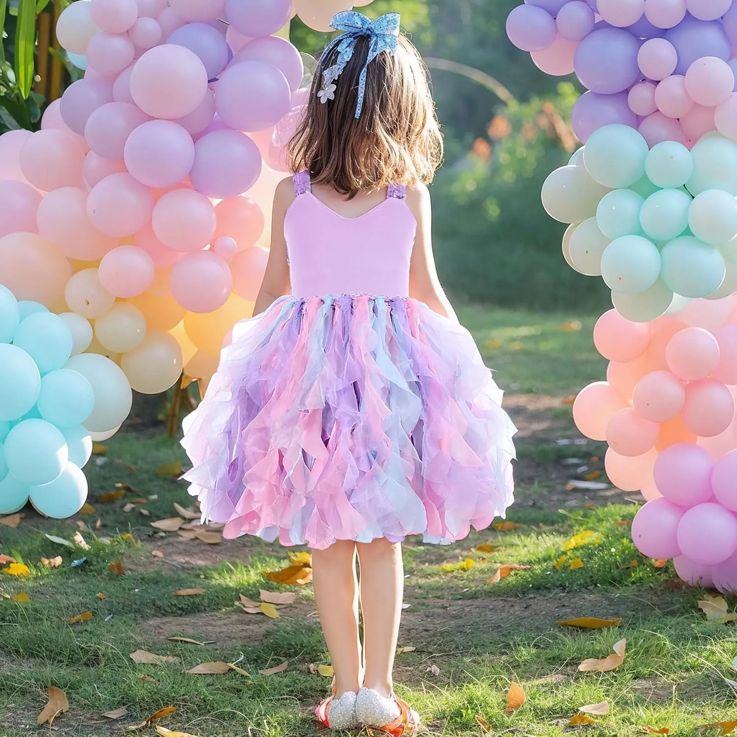 Tutu Dress for Girls Sparkly Sequin Tulle Princess Birthday Party Dress for Toddler Girls Prom Sneaker Ball Gown