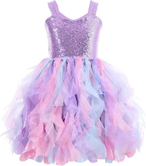 Tutu Dress for Girls Sparkly Sequin Tulle Princess Birthday Party Dress for Toddler Girls Prom Sneaker Ball Gown