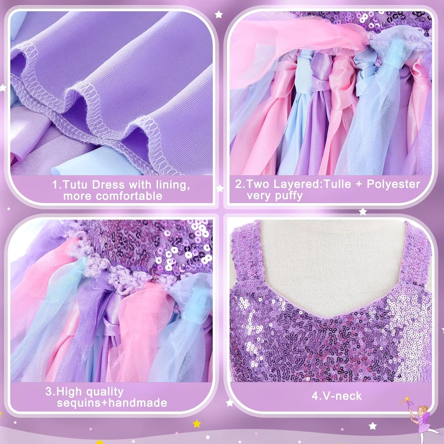 Tutu Dress for Girls Sparkly Sequin Tulle Princess Birthday Party Dress for Toddler Girls Prom Sneaker Ball Gown