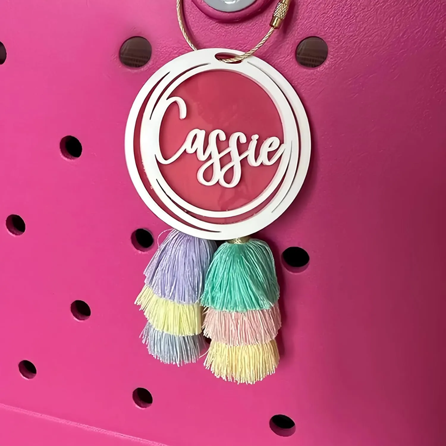 Ubjva Personalized Accessories Custom Name Keychain for Beach, Tote, Backpack, Diaper Bag