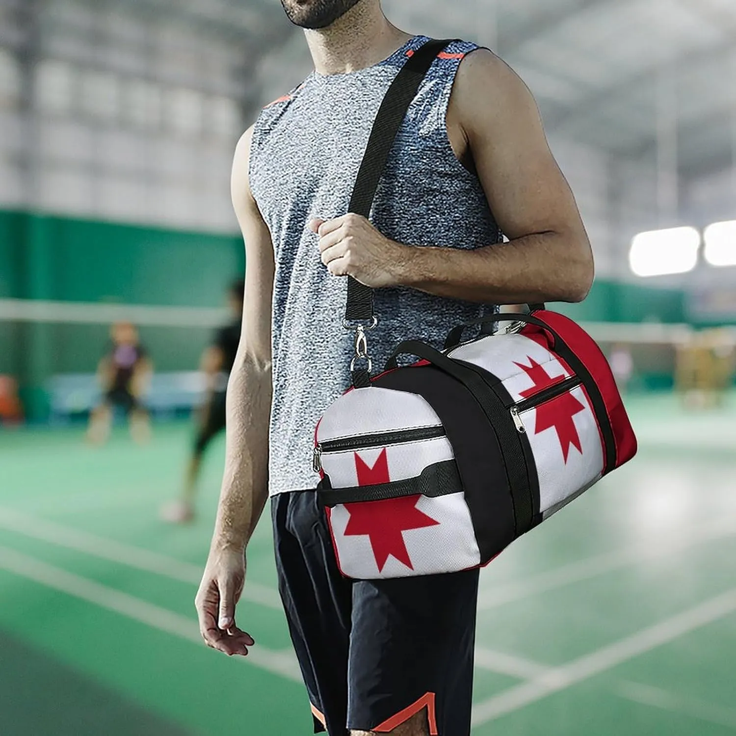Udmurtia Flag Sports Duffel with Wet Pocket and Shoe Compartment Gym Bag for Travel Yoga