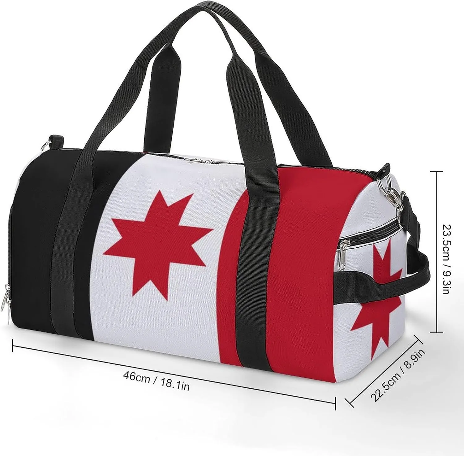 Udmurtia Flag Sports Duffel with Wet Pocket and Shoe Compartment Gym Bag for Travel Yoga