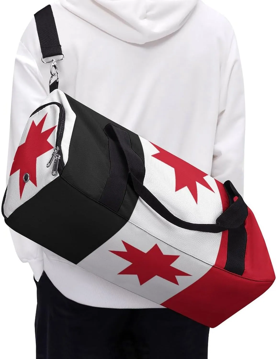 Udmurtia Flag Sports Duffel with Wet Pocket and Shoe Compartment Gym Bag for Travel Yoga