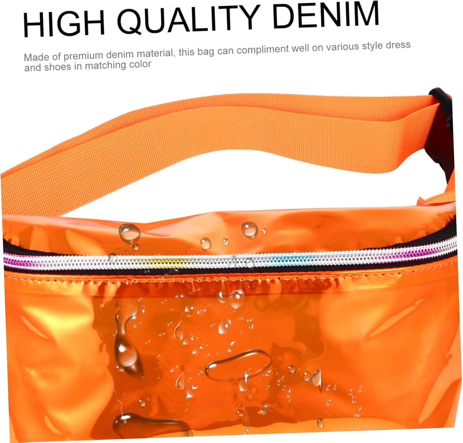 Unique Pvc Crossbody Bag Women's Fashion Waist Bag Comfortable Strap Zipper for Safety Great for Shopping Outdoor Adventures