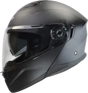 Unisex-Adult Flip-Up Caldera 2 Modular Motorcycle Helmet with 30% Larger Shield and Sunshield (Matte Black, Medium)