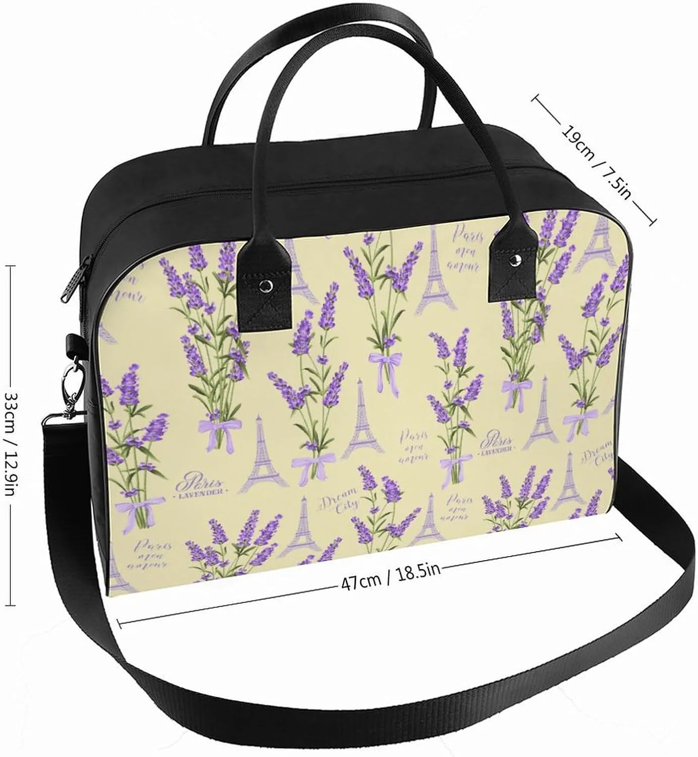 Unisex Casual Nylon Berries Patterns Retro Handbag for Touring 13" X 19" X 8"