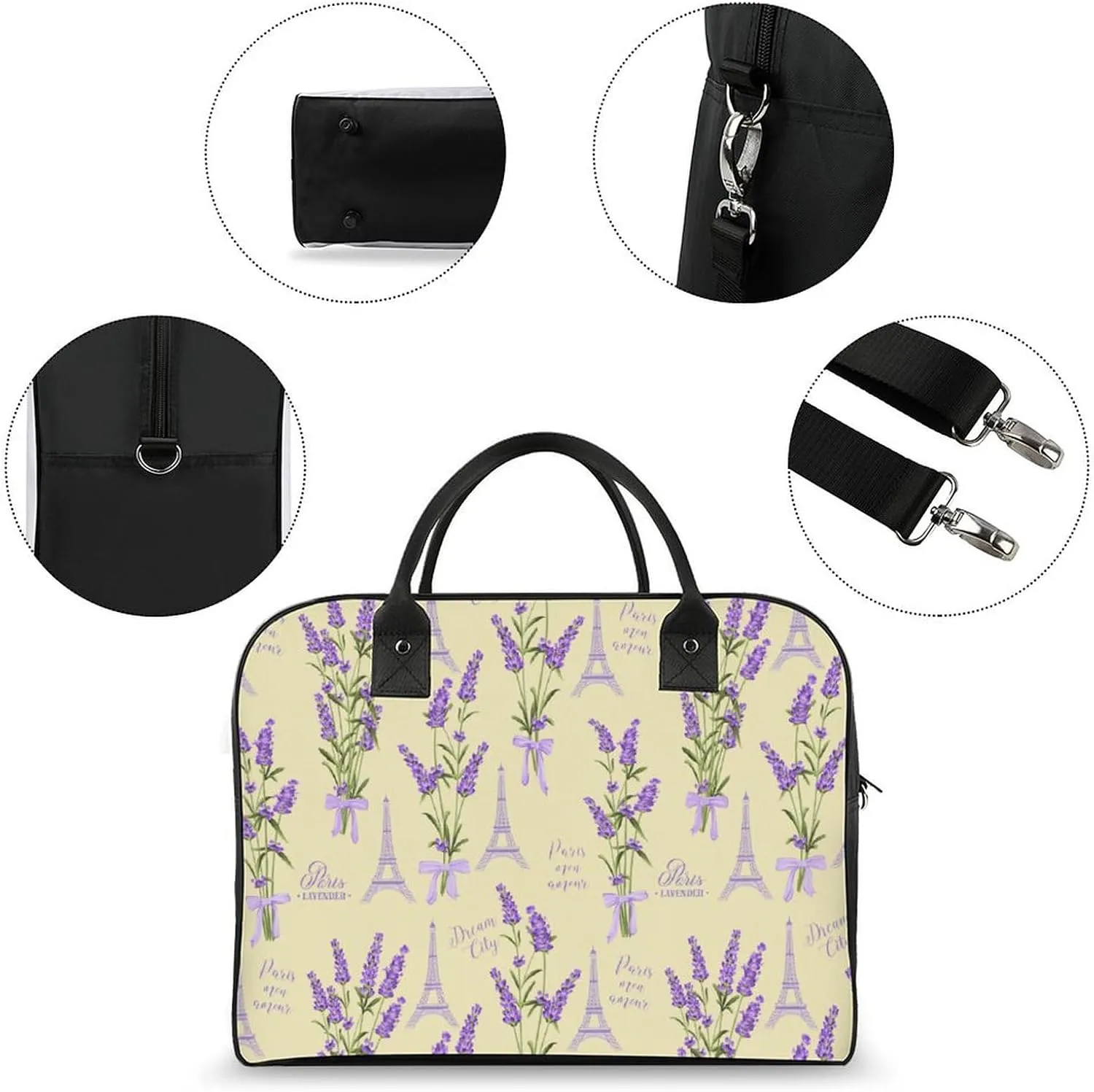 Unisex Casual Nylon Berries Patterns Retro Handbag for Touring 13" X 19" X 8"