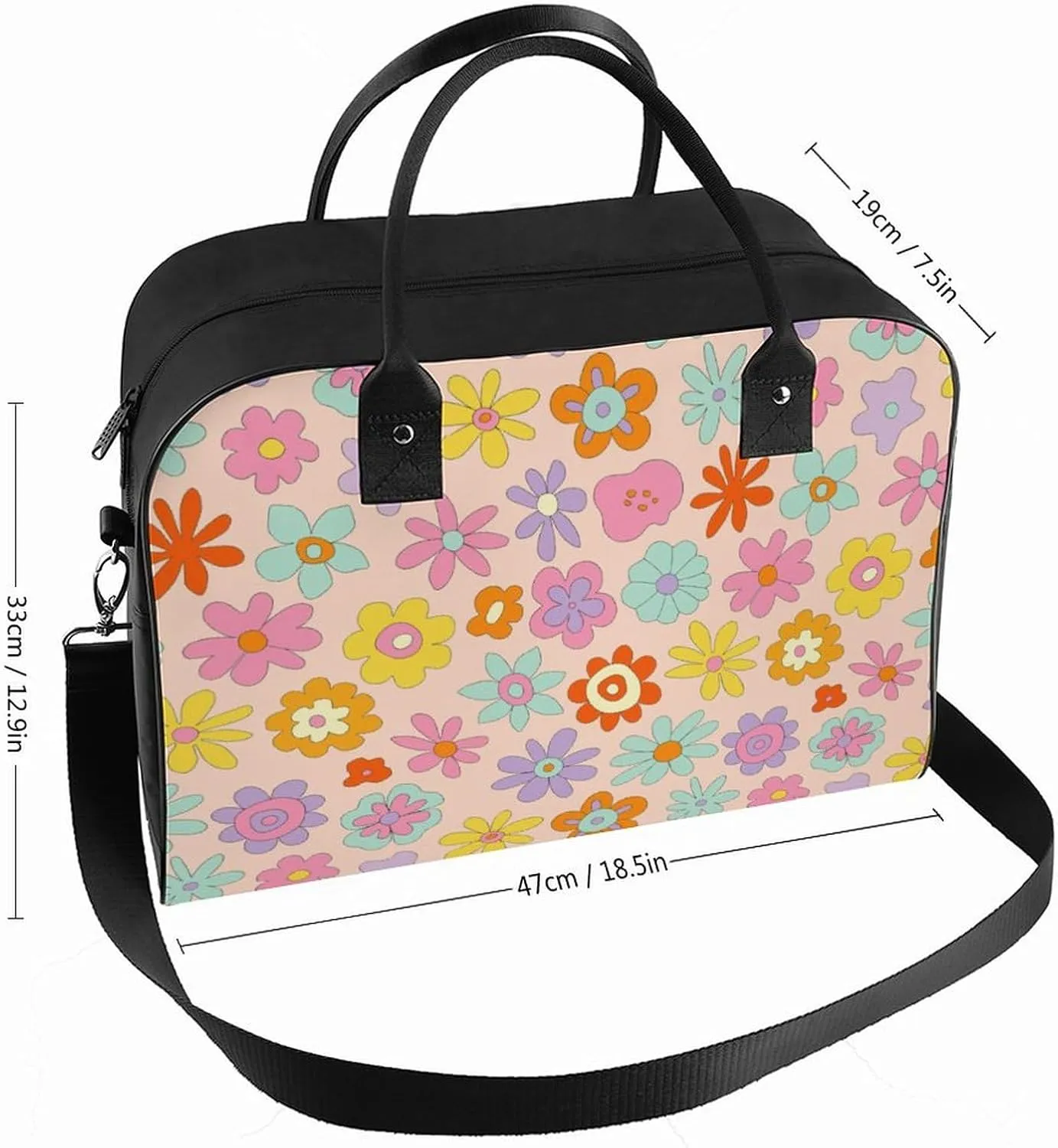 Unisex Casual Nylon Gingerbread House Simple Handbag for Touring 13" X 19" X 8"
