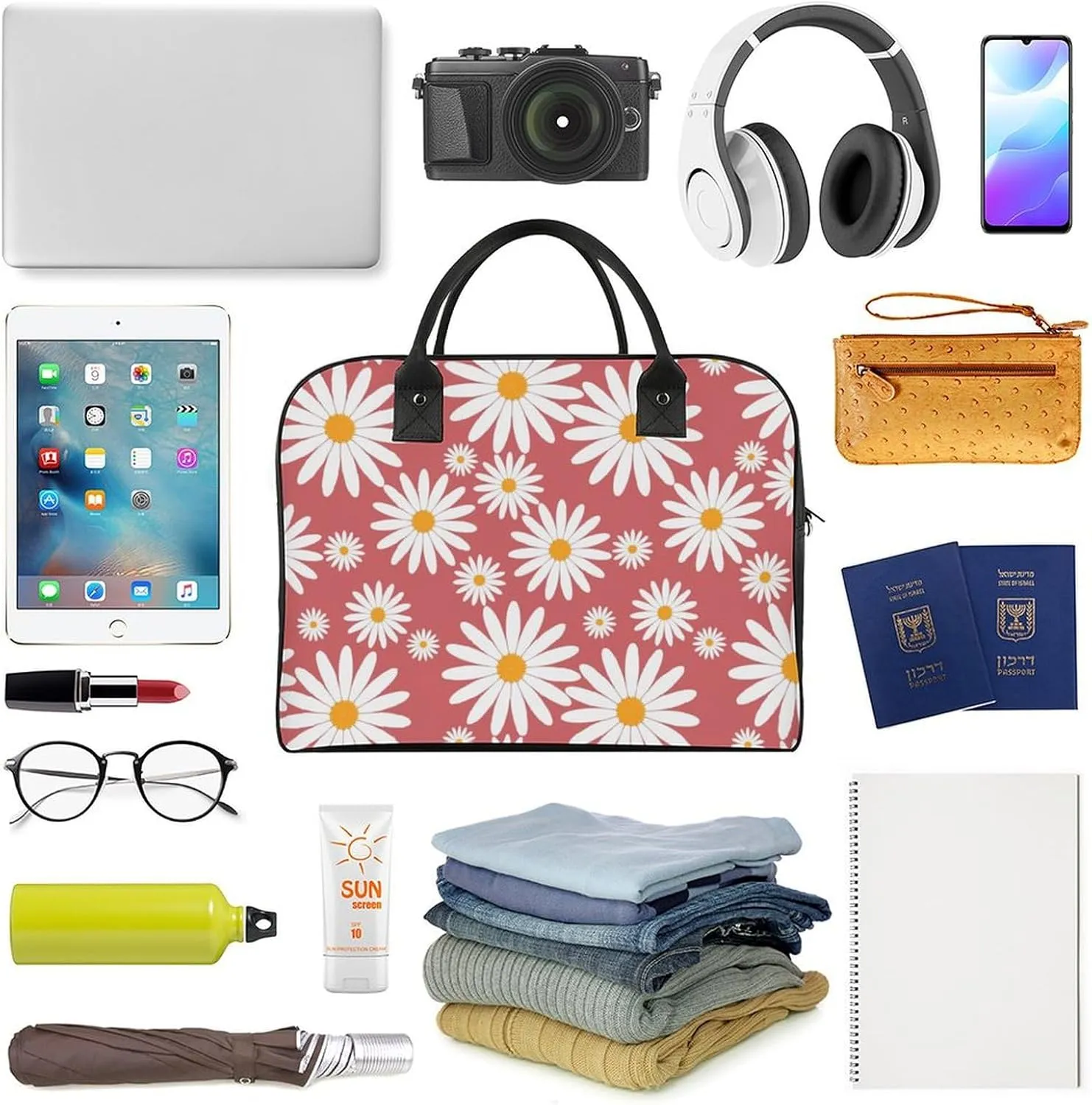 Unisex Crossbody Nylon Colorful Butterfly Elegant Handbag for Traveling 13" X 19" X 8"