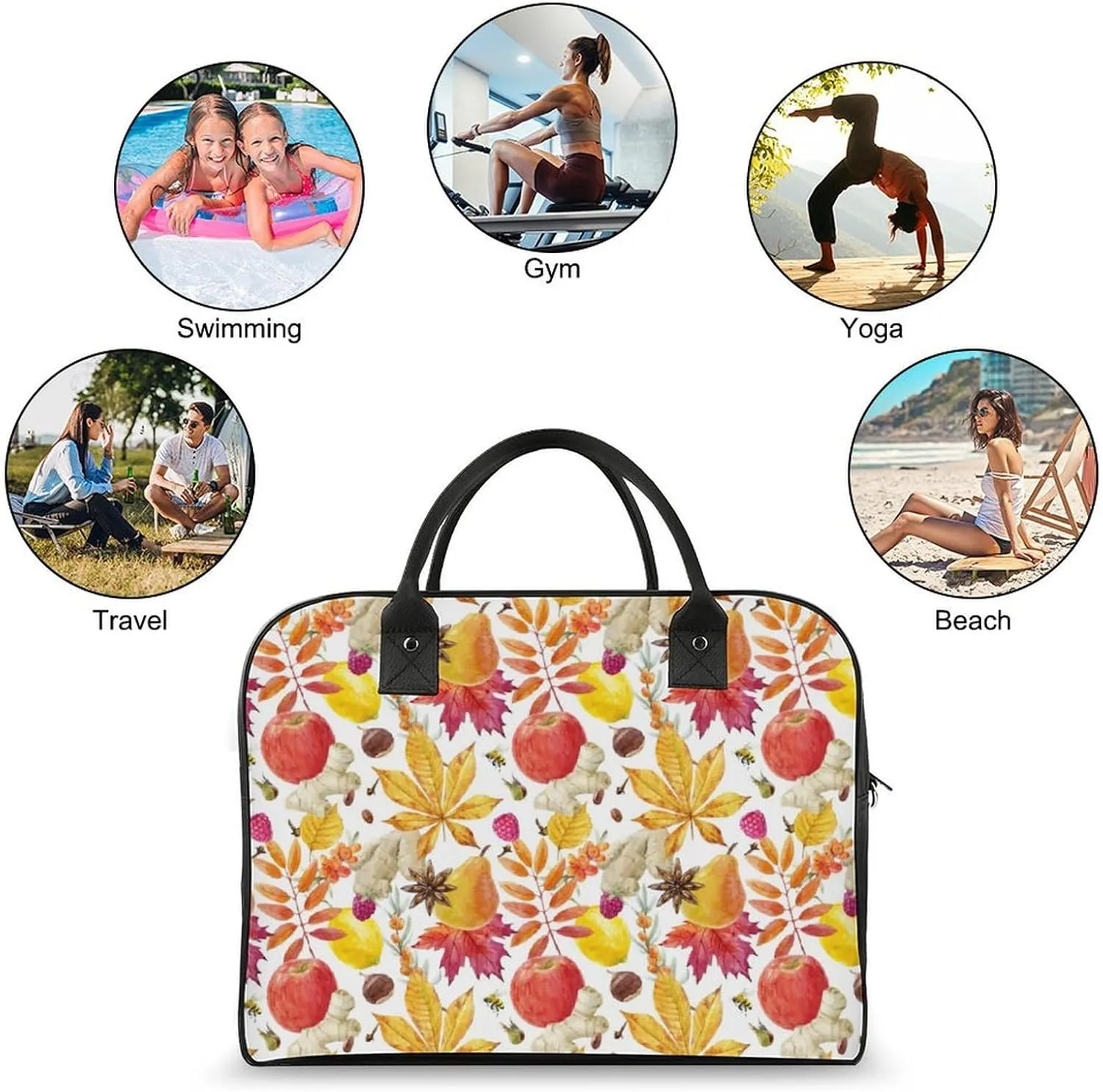 Unisex Crossbody Nylon Santa Gifts Novelty Handbag for Travel 13" X 19" X 8"
