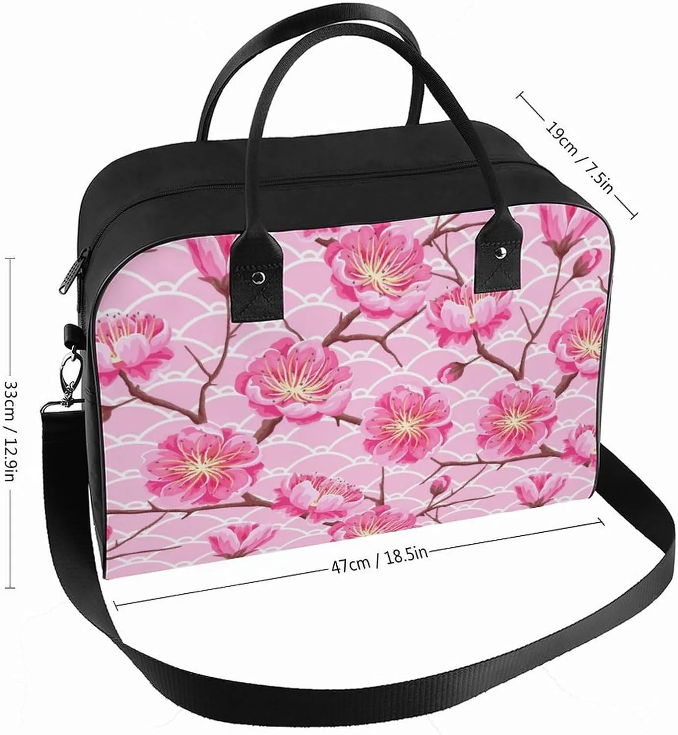 Unisex High-capacity Nylon Colorful Butterfly Aesthetic Handbag for Business Trip 13" X 19" X 8"