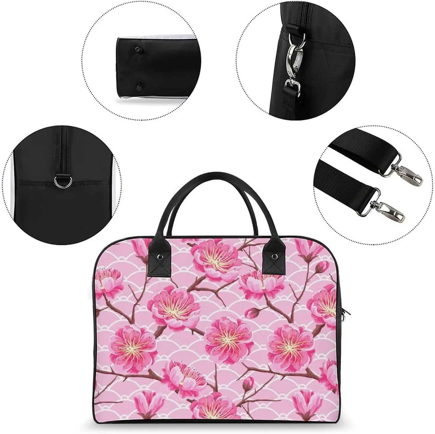 Unisex High-capacity Nylon Colorful Butterfly Aesthetic Handbag for Business Trip 13" X 19" X 8"