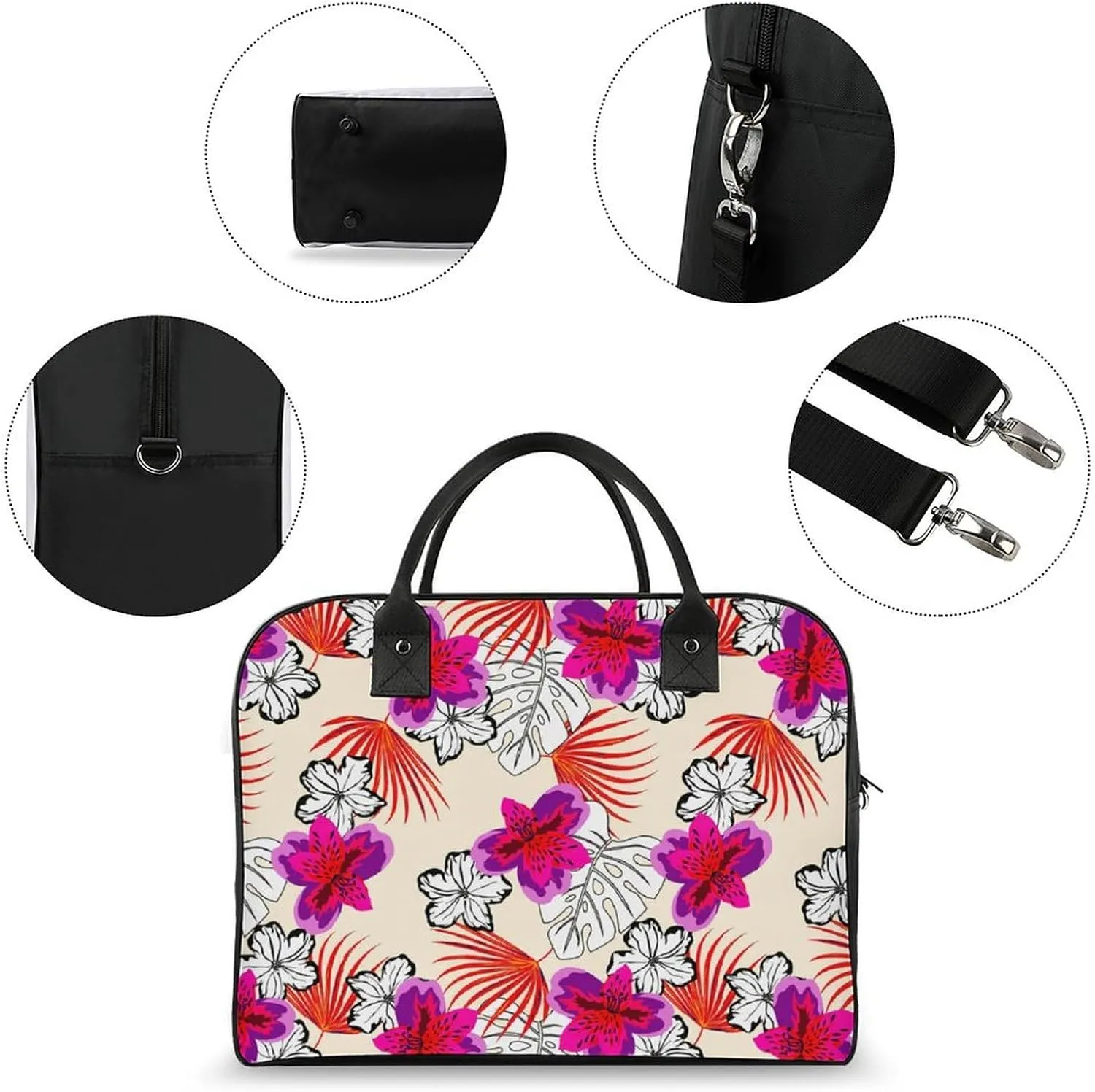 Unisex Large Capacity Nylon French Lavender Fashion Handbag for Traveling 13" X 19" X 8"