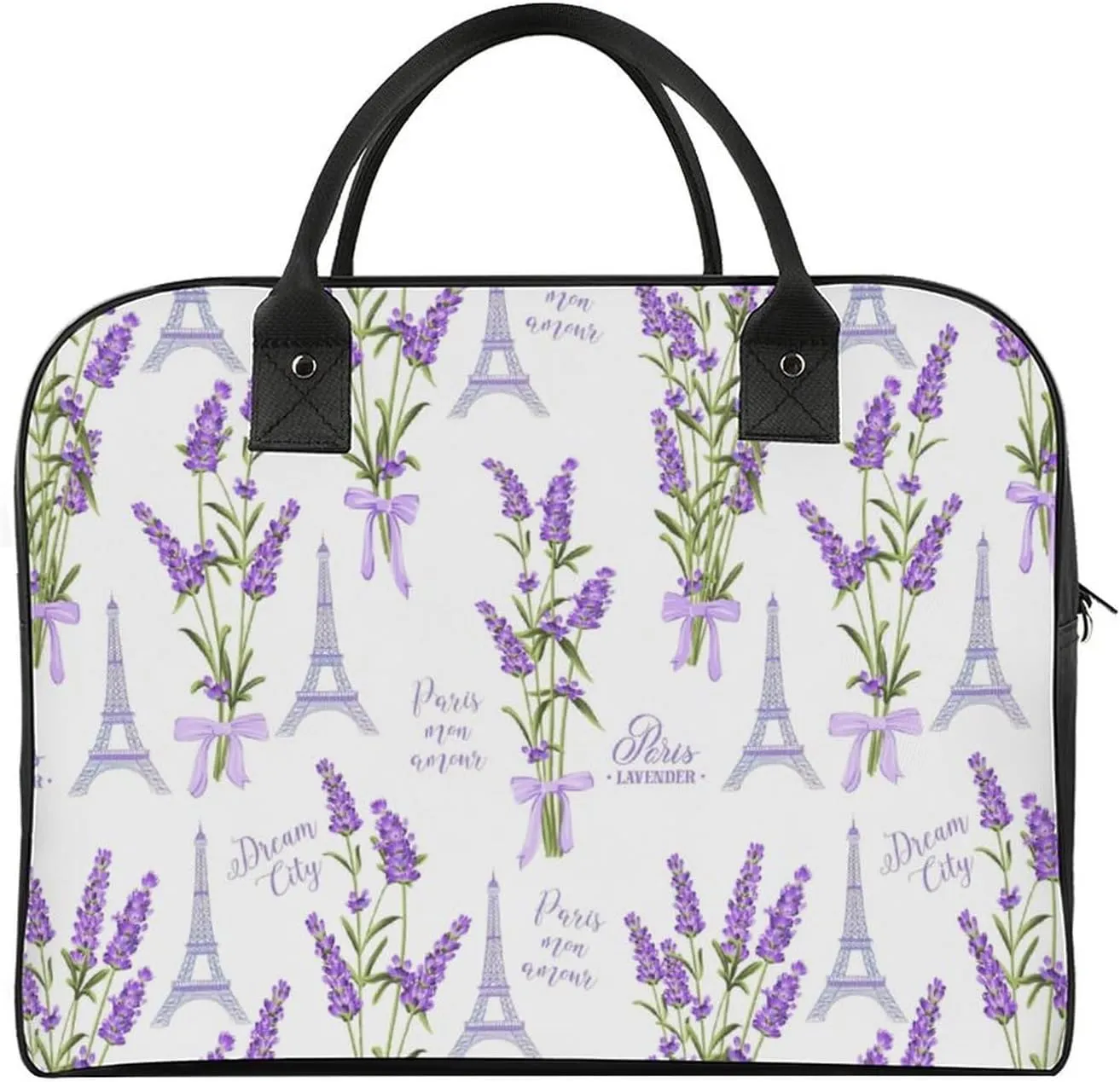 Unisex Large Capacity Nylon French Lavender Fashion Handbag for Traveling 13" X 19" X 8"