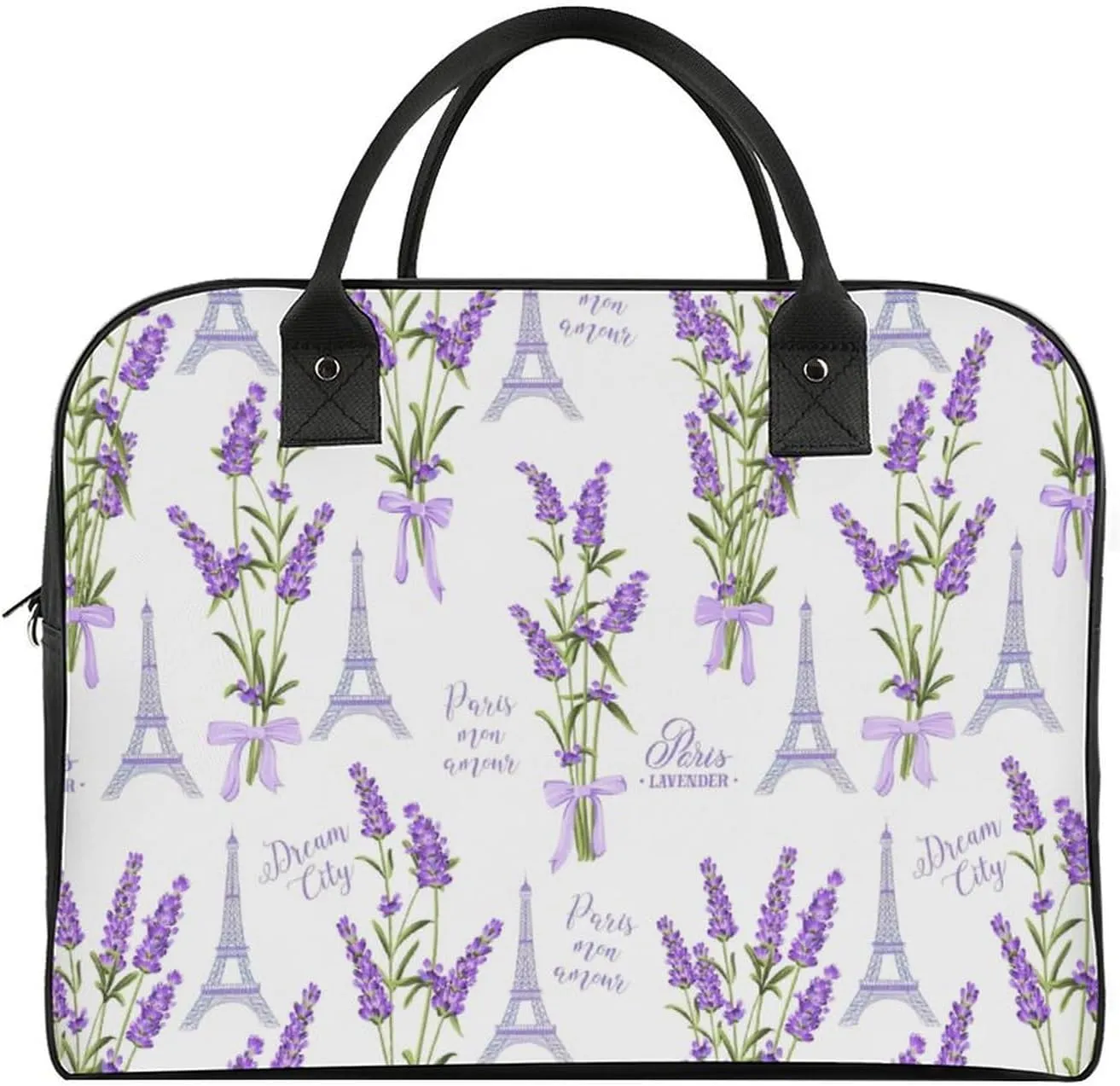 Unisex Large Capacity Nylon French Lavender Fashion Handbag for Traveling 13" X 19" X 8"