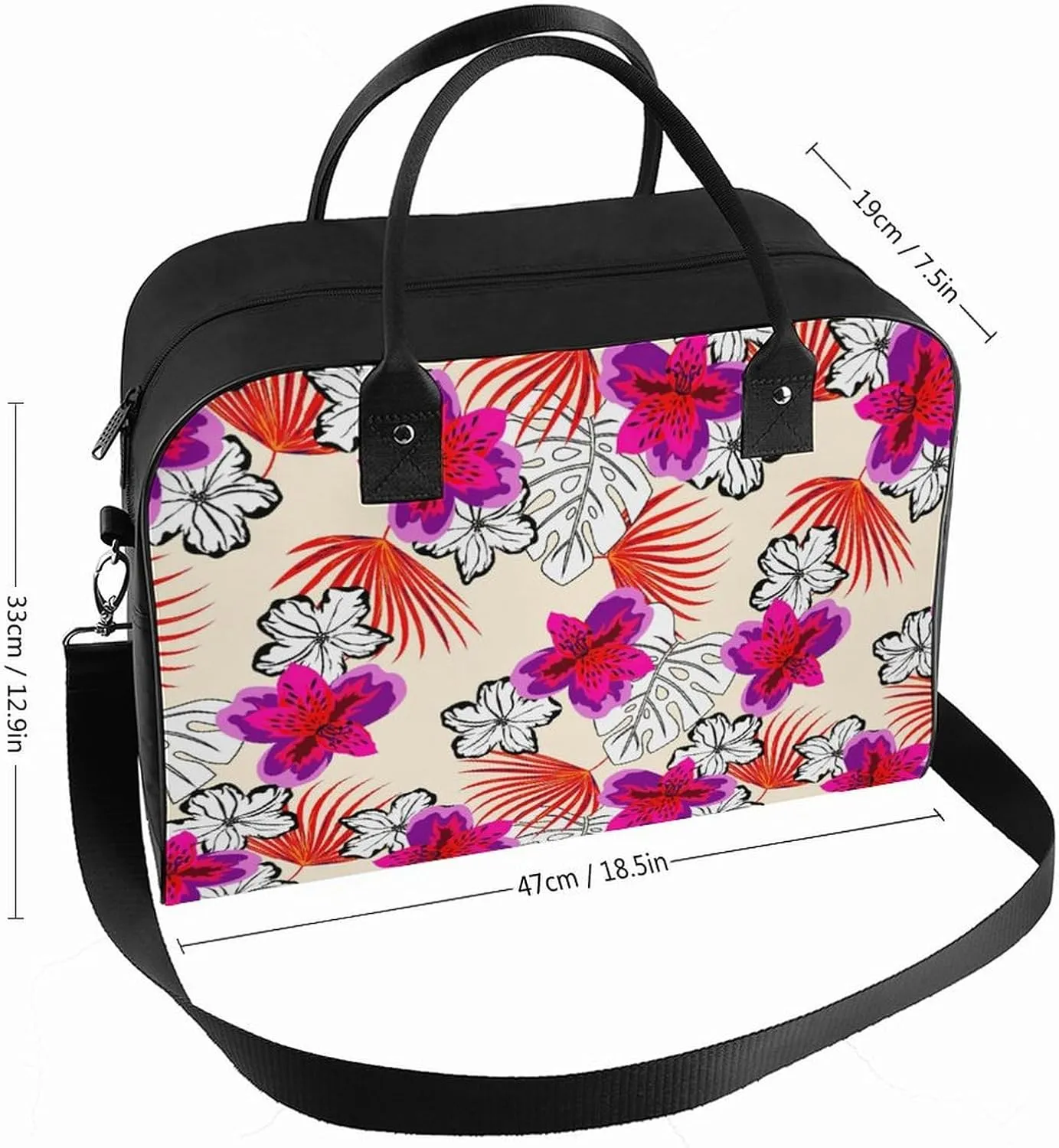 Unisex Large Capacity Nylon French Lavender Fashion Handbag for Traveling 13" X 19" X 8"