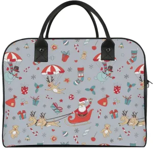 Unisex Shoulder Nylon Santa Gifts Modern Handbag for Journey 13" X 19" X 8"