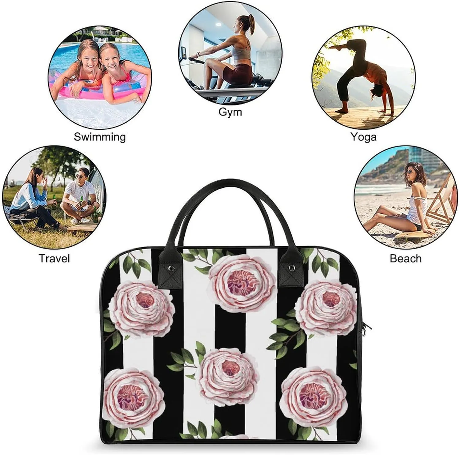 Unisex Shoulder Nylon Santa Gifts Modern Handbag for Journey 13" X 19" X 8"