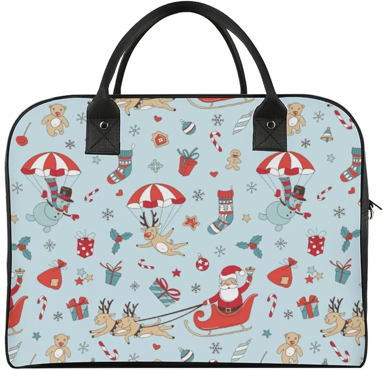 Unisex Shoulder Nylon Santa Gifts Office Handbag for Journey 13" X 19" X 8"