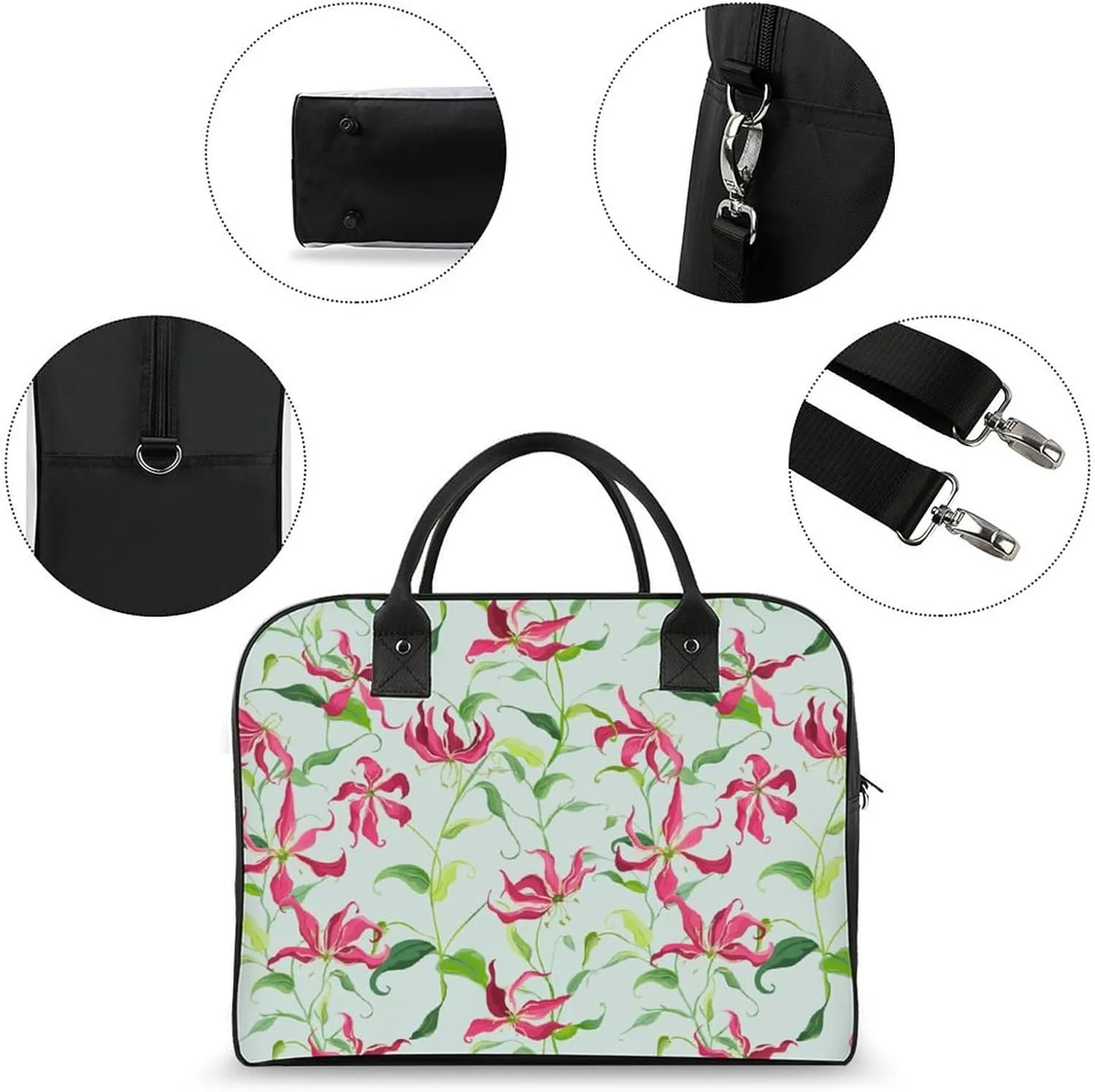 Unisex Shoulder Nylon Santa Gifts Office Handbag for Journey 13" X 19" X 8"